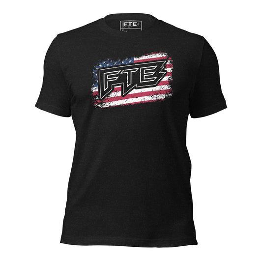 FTE American Flag T-Shirt - Black Heather / XS - Full Throttle Equipment